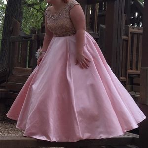Baby Pink Ball Gown Prom Dress